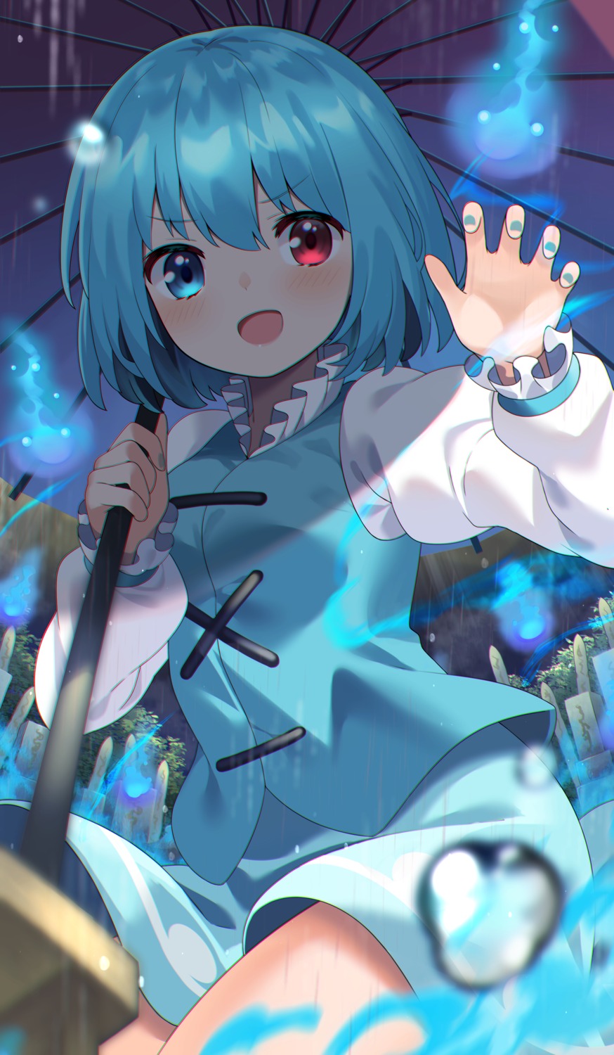 Yuujin Yuzinn Touhou Tatara Kogasa Heterochromia Skirt Lift Umbrella Yande Re